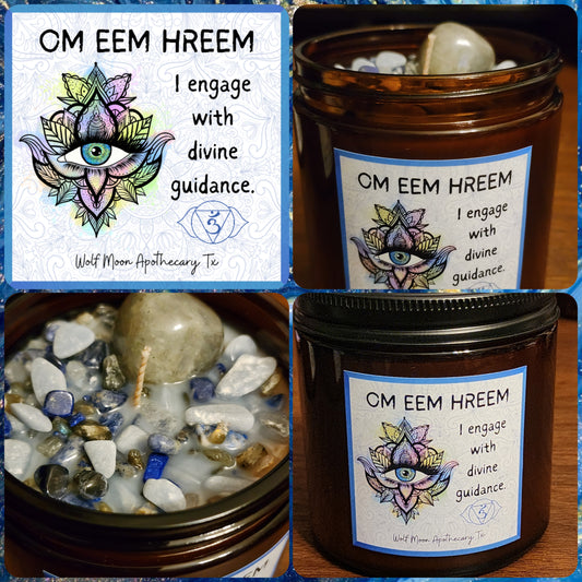 Third Eye Chakra Candle with Crystals