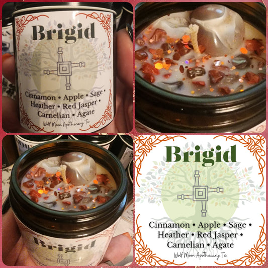 Brigid Candle with Crystals
