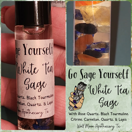 Go Sage Yourself: White Tea Sage Oil With Crystals