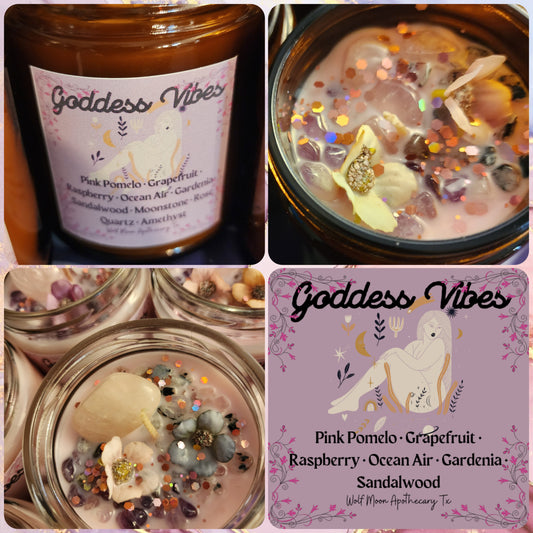 Goddess Vibes Candle with Crystals