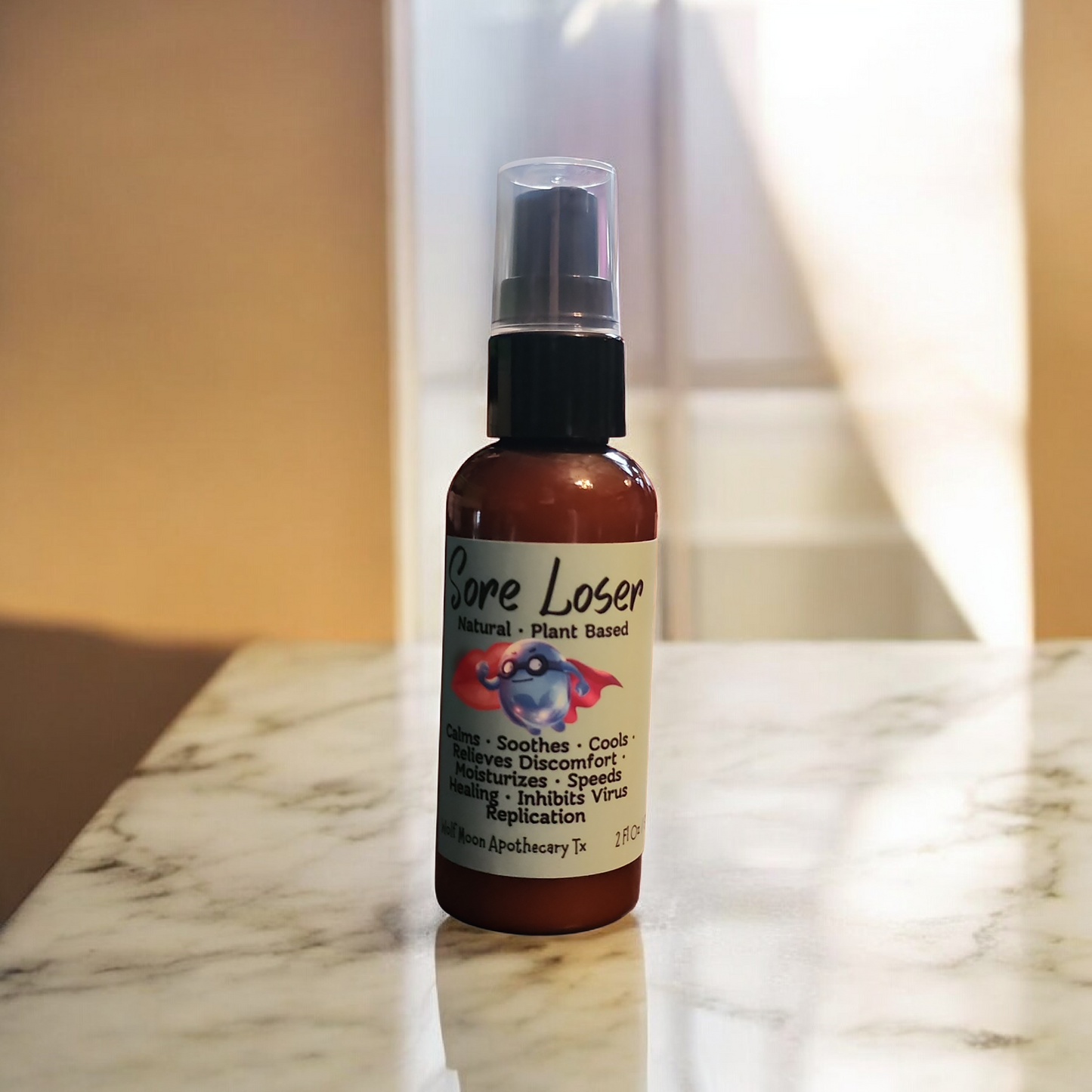 Sore Loser | Natural Cold Sore & Shingles Remedy | Cooling Comfort | 2 Oz Treatment Pump