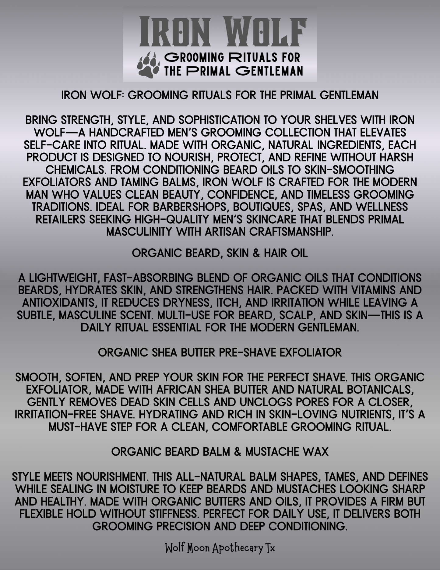 IRON WOLF Organic Beard Balm & Mustache Wax