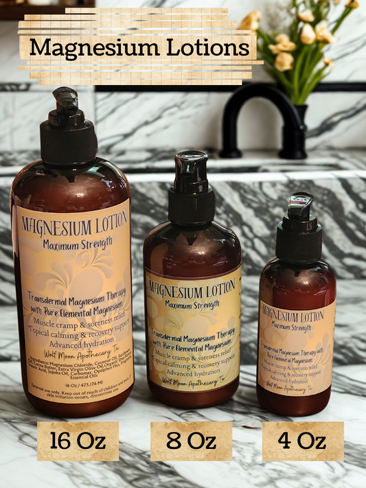 Magnesium Infused Lotion | Maximum Strength | Transdermal Magnesium Therapy | 4 Oz Pumps