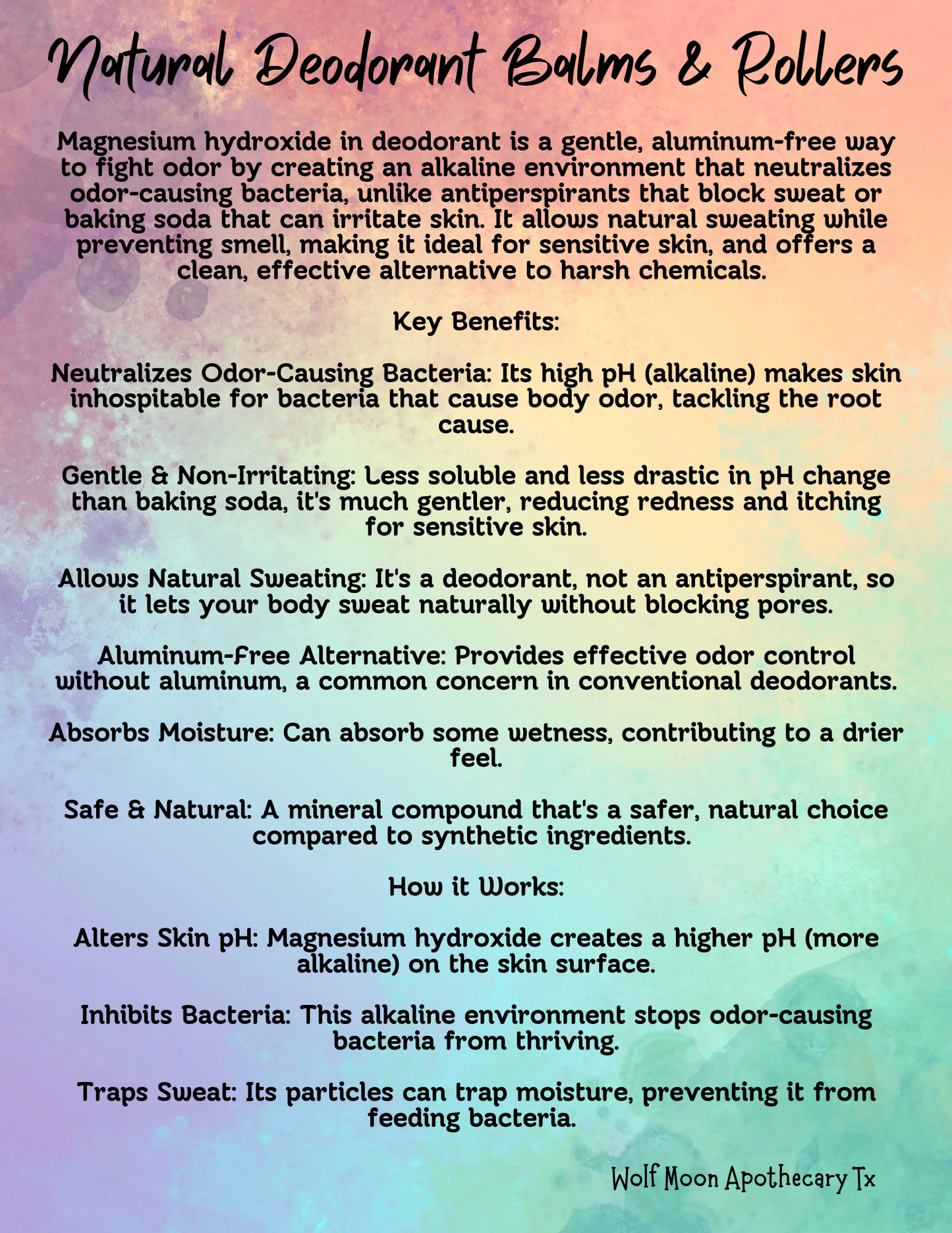 Natural Deodorant Balms | 5.5 Oz Jars | Aluminum-Free | Baking Soda-Free | HS-FRIENDLY | Great for sensitive skin