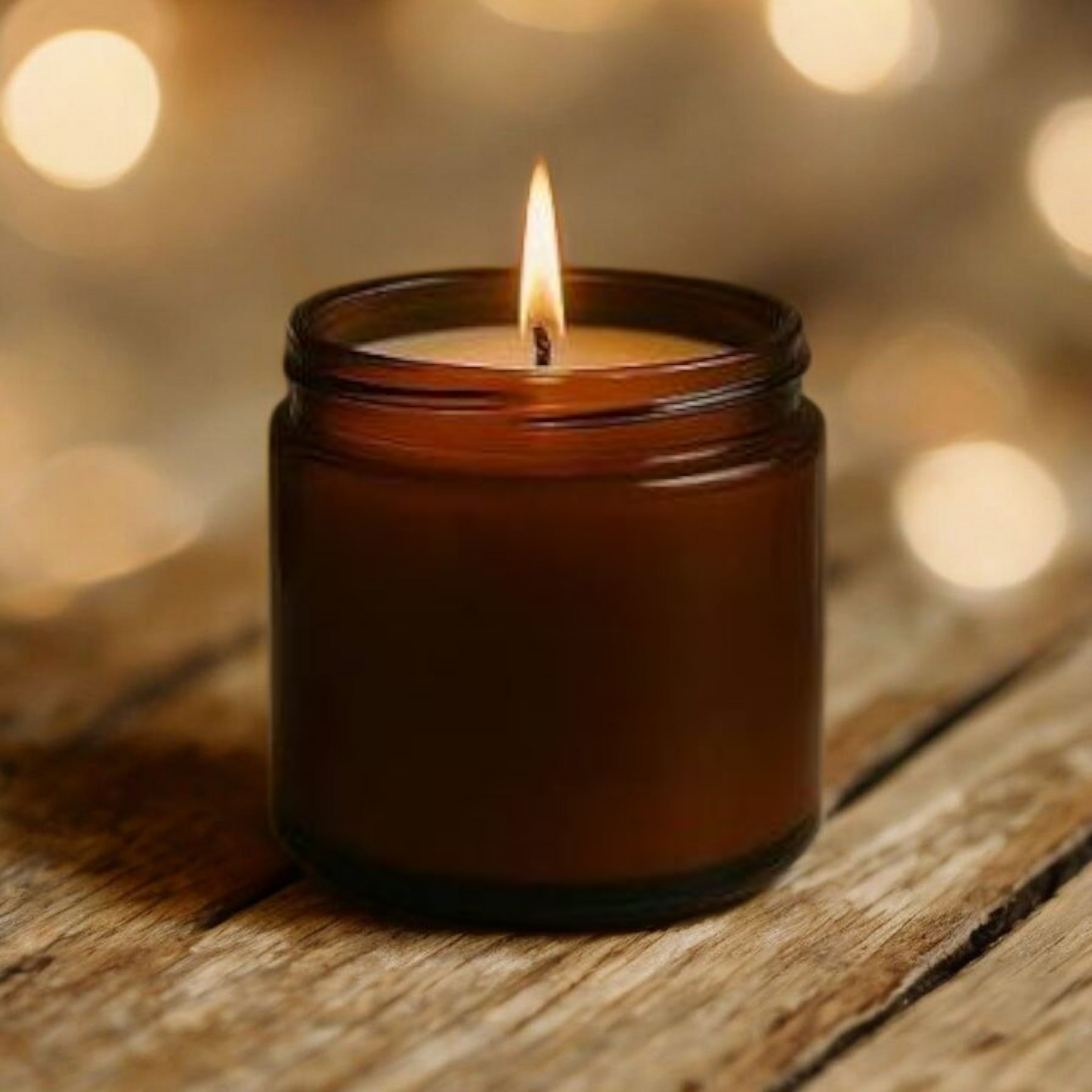 Hand-Poured Candles in 16 Oz Amber Jars | Organic Coconut Wax Blend | Cotton Core Wicks