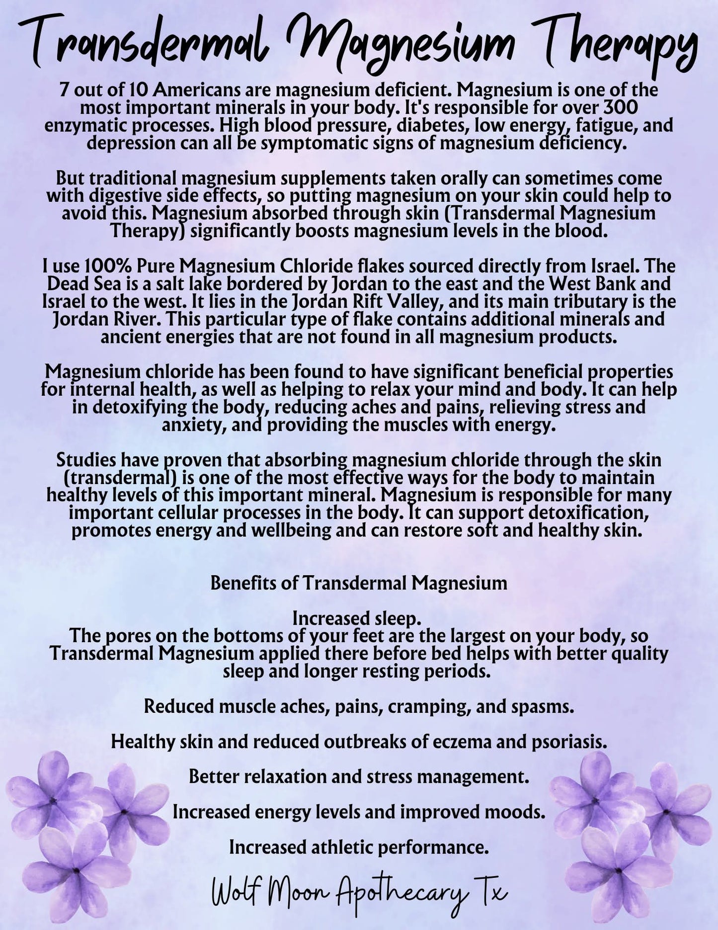 Blue Lotus & Magnesium Transdermal Gel | Natural, STRONG Topical Pain Management