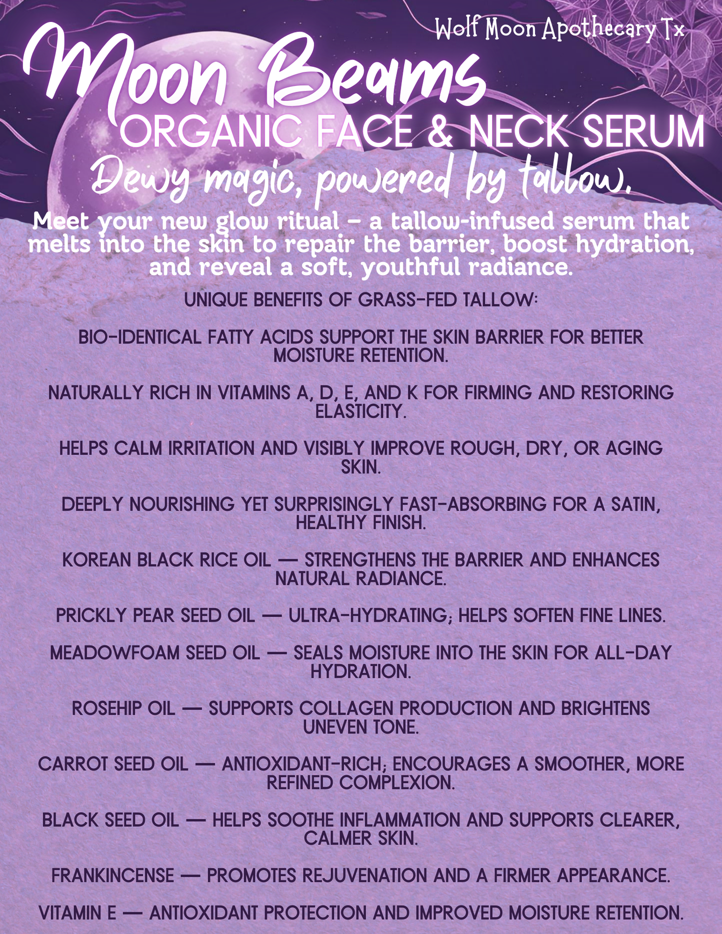 Moon 🌙 Beams ✨️ Face & Neck Oils & Serums