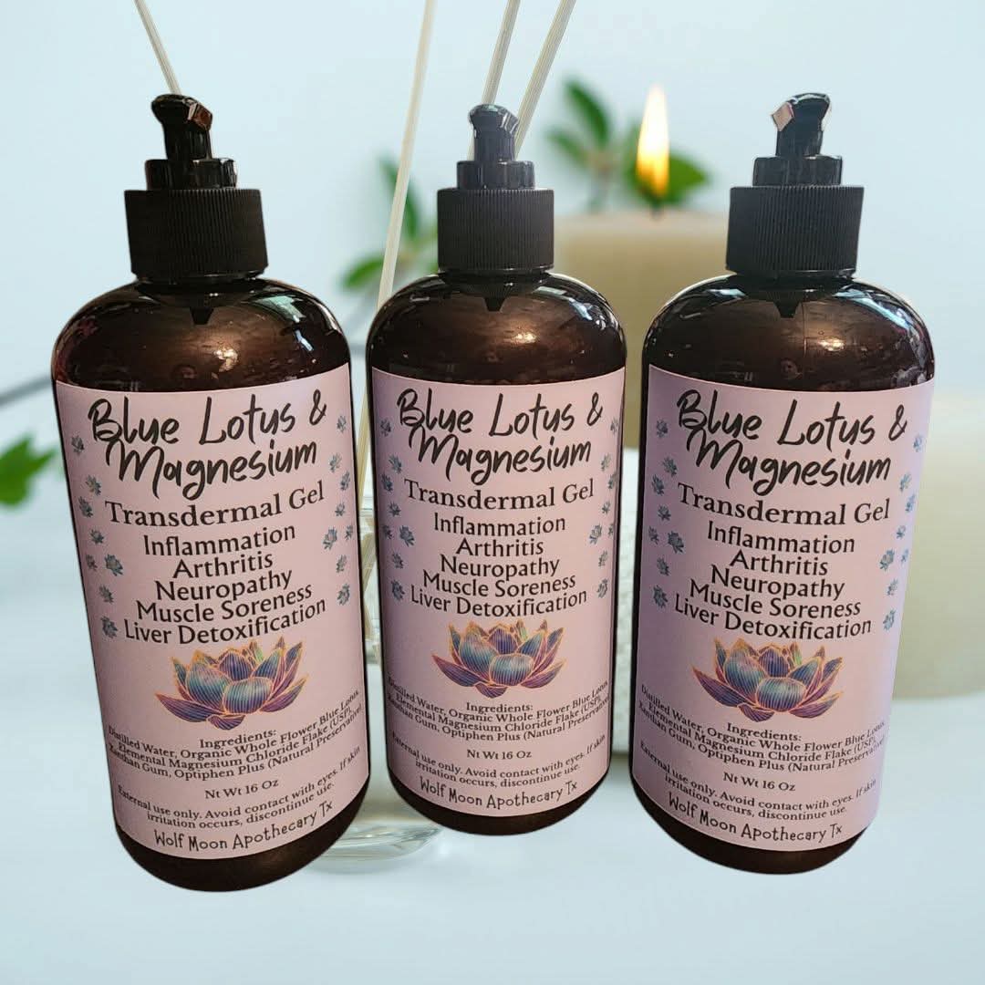 Blue Lotus & Magnesium Transdermal Gel | Natural, STRONG Topical Pain Management